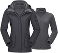 CAMEL CROWN Womens Waterproof Ski Jacket 3-in-1 Windbreaker Winter Coat Fleece Inner for Rain Snow Outdoor Hiking