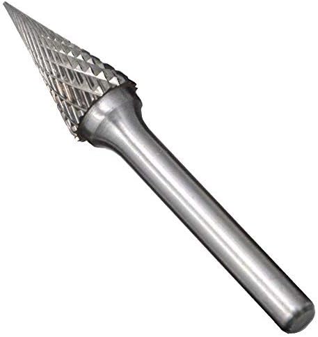 5Pcs/set 1/2 Dia.Pointed Tree Solid Carbide Burrs Heavy Duty Grinding Cutting Heads Chamfering Abrasion Industrial Deburring Rotary Tools for Steels Curved surfaces Slots Holes