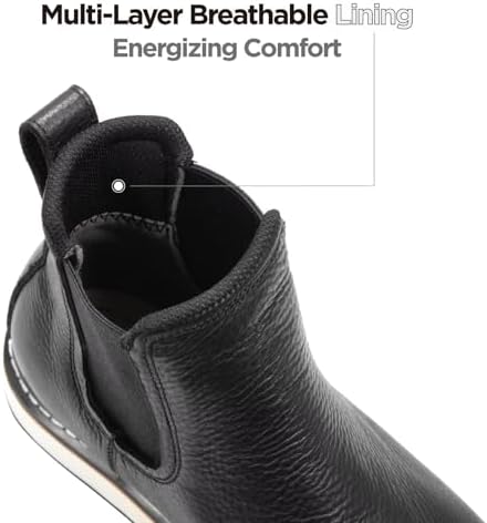 SUREWAY Men's 6-Inch Slip-On Chelsea Work Boots, Soft Toe Leather Boots