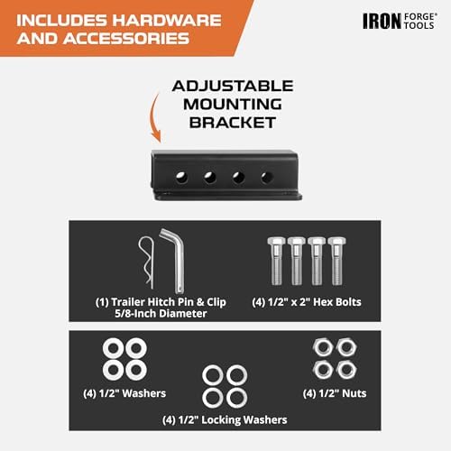 Iron Forge Tools Bench or Bumper Mount Bolt-On Receiver for 2 Inch Hitch