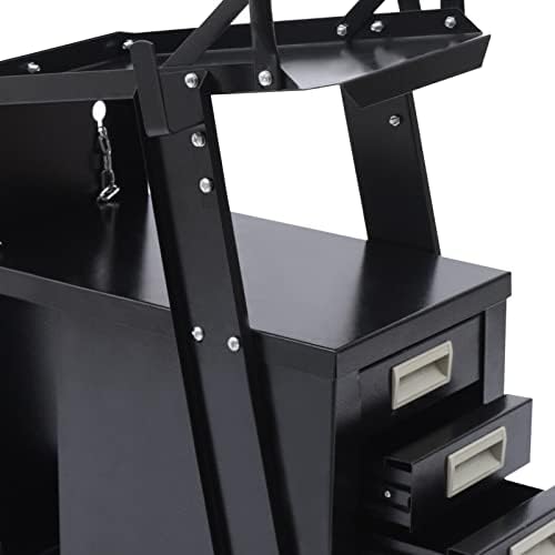 Rolling Welding Cart with Wheels, 4 Drawers Cabinet Welding Welder Cart Plasma Cutter Tank Storage for MIG TIG ARC Welder and Plasma Cutter Tank, 176.37lbs Load Capacity, 27.56*14.96*33.86''