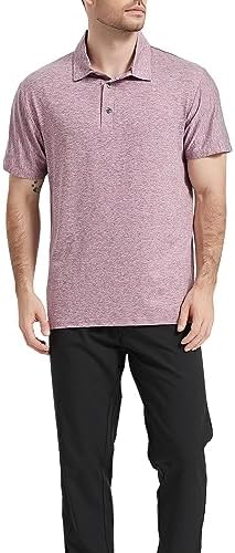 5 Pack Men's Polo Shirts Short Sleeve Golf T Shirt Performance Casual