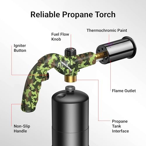 ThermoMaven Propane Torch Gun, Adjustable Cooking Torch, Camouflage Green