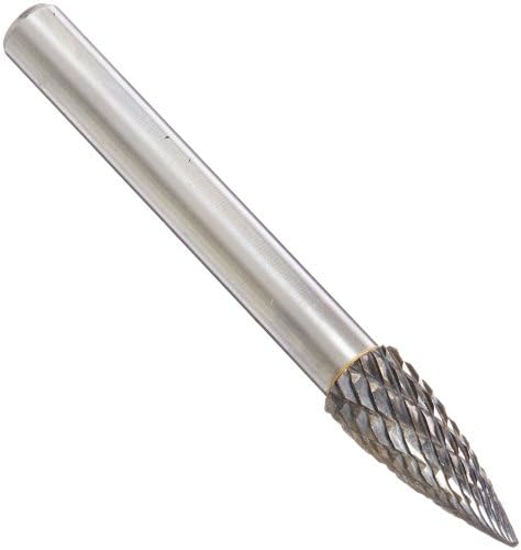 Drill America SG-2 Carbide Burr/Rotary File Tree Pointed-End Double Cut for Die Grinder 5/16" Dia. x 3/4" Cut Length with 1/4" Shank and 2-1/2" Overall Length, DUL Series