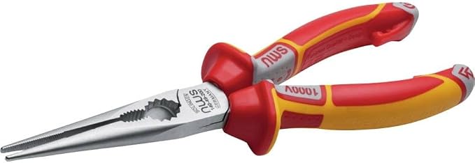 OKSLO NWS 140-49-VDE-205 8 Chain Nose Pliers (Radio Pliers) VDE - Matte Chromium - Sof