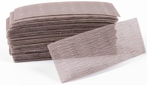 50pcs 2-3/4 x 8 in Mesh Abrasive Sanding Discs Grit 80 120 180 320 400 Assortment,70 x 198mm Hook & Loop Anti-Blocking Net Sandpaper