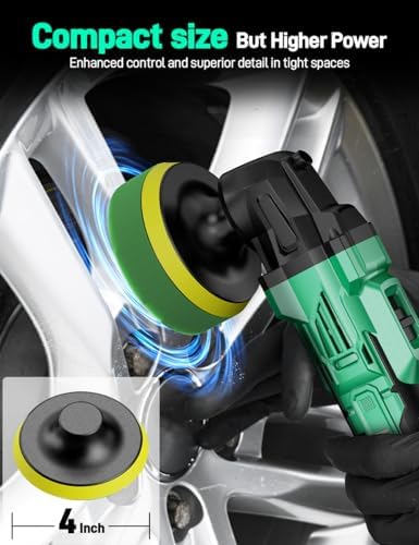 KIMO 20V Cordless Polisher, 25PCS Car Buffers & Polishers Kit for Detailing
