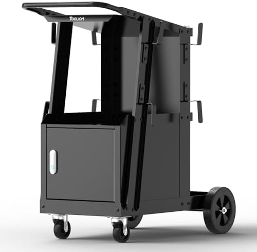 TOOLIOM Welding Cart with Lockable Cabinet, 265 lb Capacity