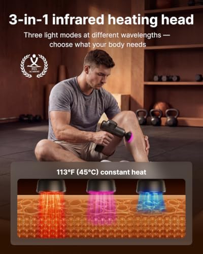 RENPHO Active 2 Red Massage Gun with 850nm Infrared Heating & 3 Light Modes