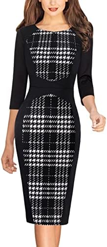 VFSHOW Womens Work Business Office Zipper Up Slim Bodycon Sheath Dress