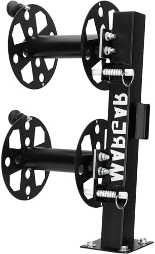 Heavy Duty Double Welding Cable Lead Reel, 10°Tilting Fixed Base, Accommodates 150 Feet of 1/0 and 125 Feet of 2/0 Cable (10" Reel)