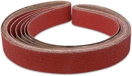Red Label Abrasives 2 X 42 Inch Knife Sharpening Sanding Belts - Premium Ceramic - Coarse Grits - 6 Pack Assortment for Knife Making, Sharpening, and Metal Working