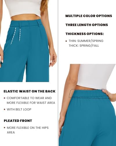 FUNYYZO Wide Leg Dress Pants for Women Work Slacks Business Casual Outfits