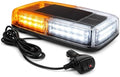 Xprite White Amber COB LED Rooftop Strobe Beacon Light, 12V Magnetic Base Caution Lightbar with 19 Flash Patterns for Construction Towing Snow Plow Pickup Work Trucks Cars