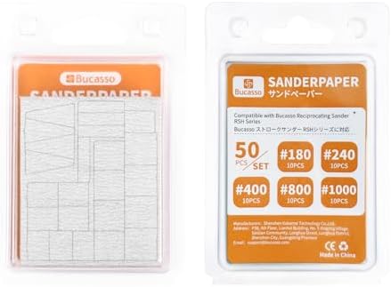 Sanderpaper for Reciprocating Sander RSH-1000, 180/240/400/800/1000 Grits Each 10pcs with Each 24 Pads