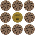 Hybrid Diamond Ceramic Polishing Pucks, Aggressive Concrete Terrazzo Floor Hook n Loop Grinding Pads, 3 Inch Long Using Life Transitional Discs,100# 9PCS