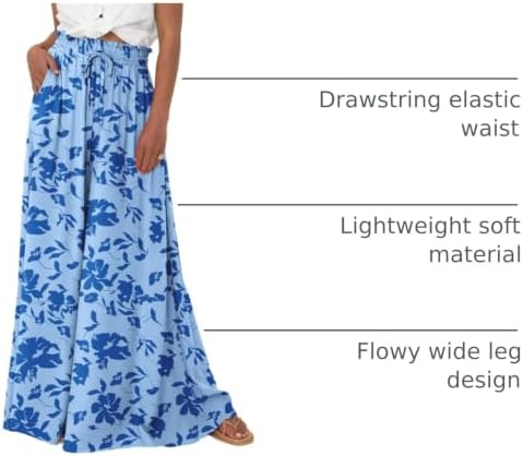 BTFBM Wide Leg Flowy Palazzo Pants for Women