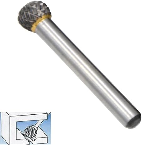 10Pcs/set 1/4 Dia 3mm Shank Solid Carbide Burrs Burs Double Heavy DutyTungsten Grinding Cutting Heads Chamfering Abrasion Industrial Deburring Rotary Tools for Hard Steel Metal Metalworking
