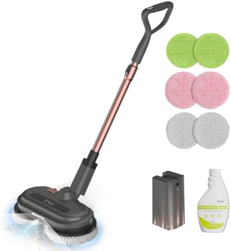 Cordless Electric Mop, Electric Floor Cleaner with Floor Cleaning Solution