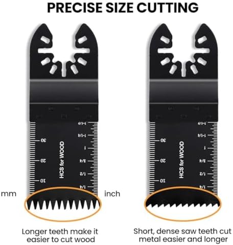 CONNOO 158 Pack Oscillating Saw Blades, Oscillating Tool Blades with Sandpaper, Multitool Bi-Metal Blades Kits for Wood Metal Plastics Quick Release Fit Dewalt Ryobi Rockwell Makita