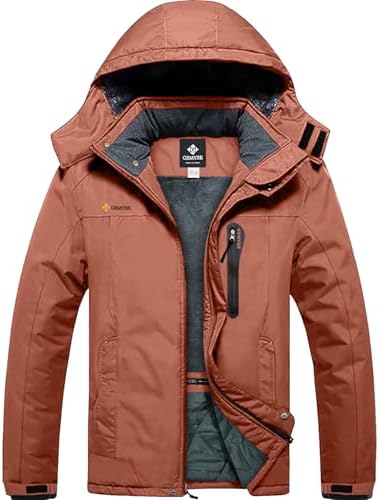 GEMYSE Men's Winter Ski Jacket Waterproof Snow Coat with Detachable Hood