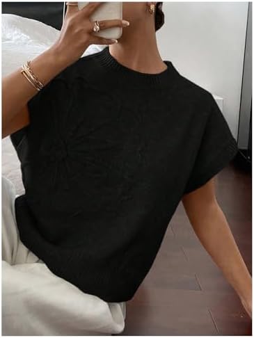 SOLY HUX Women's Short Sleeve Business Casual Sweater
