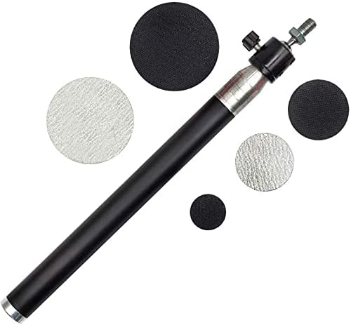 Wood Bowl Sander Sanding Tool with Sanding Disc for Lathe Wood Turning Tool Woodworking with Rotatable Spindle Head(Aluminum handle)