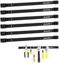 6 Pieces 18" Magnetic Tool Holder Strip, Black Magnet Bar, Metal Tool Organizer Rack for Garage Organization, Easy To Install in Workshop, Mounting Screws Included