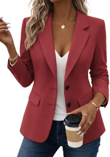 Mina Self Women's Business Casual Blazer Slim Fitted Lightweight Jacket