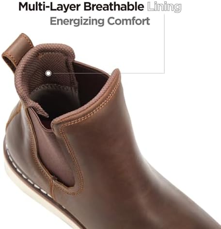 SUREWAY Men's 6-Inch Slip-On Chelsea Work Boots, Soft Toe Leather Boots