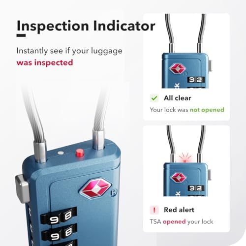 TSA Approved Luggage Locks, Travel Locks with Inspection Indicator