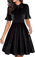 Women Summer Floral Ruffle Sleeve Wear to Work Church Wedding Guest Party Dresses