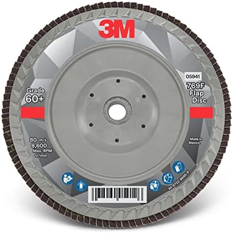 3M Flap Disc, 769F, 60+, T27 Quick Change, 7 in x 5/8 in-11
