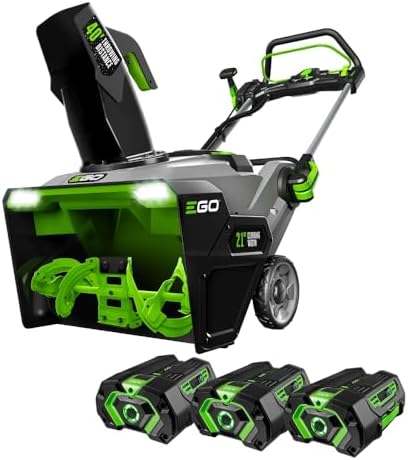 EGO Power+ SNT2112 21-Inch 56-Volt Lithium-Ion Cordless Steel Auger Snow Blower with (2) 5.0Ah Batteries, Dual Port Charger Included, Plus Extra (1) BA2800T 5.0Ah Battery