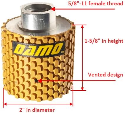 DAMO 2” Wet Diamond Polishing Drum Wheels, Set of 7 - for Granite, Marble, and Concrete Undermount Sinks and Countertops