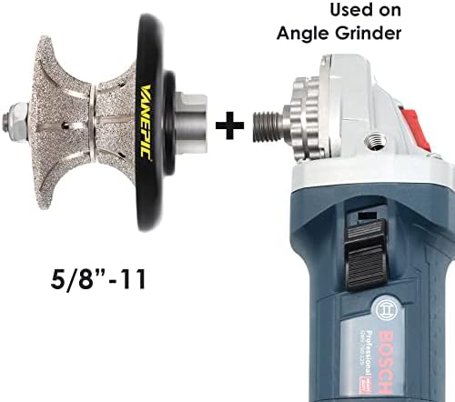 V40 1-1/2 inch Full Bullnose Diamond Hand Profiler Router Bit for Granite Diamond Profile Wheel with 5/8-11 Thread for Granite Concrete Marble Countertop Edge