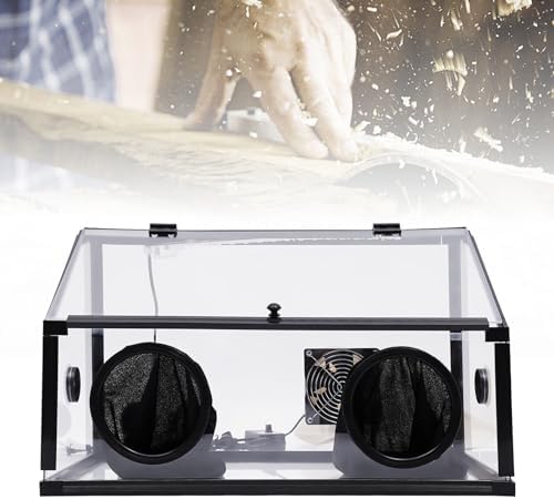 110V Fully Enclosed Dust Box, 30W Fully Enclosed Electric Grinding Table Polisher Dust box w/Fan, for Table Polisher