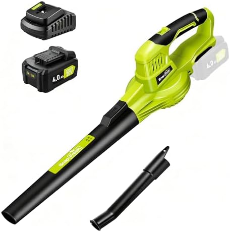 SnapFresh Leaf Blower Cordless with 4.0Ah Battery, 2-Speed Control & 2.7LBS
