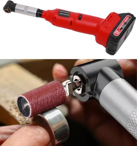 600W Cordless Die Grinder Sander Polisher Grinding Mini Grinder Electric Tool Set for Tile Cleaning, Contour Grinding, Variable Speed, 15000 RPM, w/Lithium Ion Batteries, Charger, Carry Case