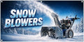 Snow Blowers Banner - Snow Removal Equipment Sign - Winter Lawn and Garden Hardware Store Retail Advertising Display