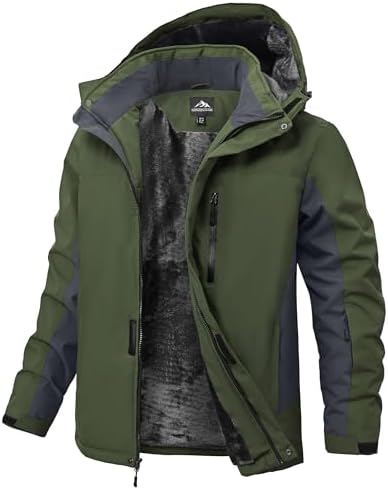 Mens Winter Snow Jacket Waterproof Ski Jackets Snowboard Rain Warm Coat Insulated Hood Fleece Lined
