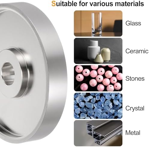 HARFINGTON Diamond Lapidary Wheel 6 Inch x 1 Inch Arbor Hole 1500 Grit Grinding Wheels for Stone, Marble, Glass, Ceramics, Crystal, Carbide, Steel