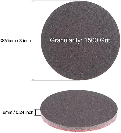 uxcell 100pcs 1500 Grit Sanding Sponge 3 Inch Hook and Loop Sponge Sanding Disc Wet/Dry for Car Wood Drywall Metal