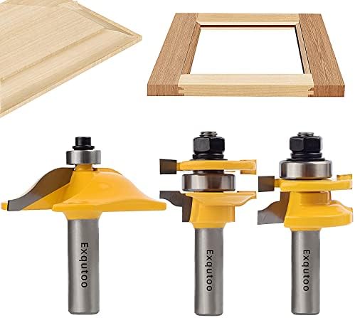 Exqutoo 3PCS 1/2" Shank Router Bit Set