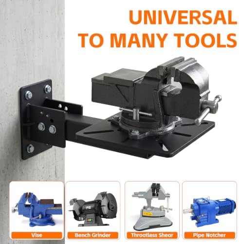Heavy Duty Bench Grinder Stand Mount Vise and Grinder, Wall and Table Mounting, Workbench Receiver Hitch Style Tool Mount, Grinder Stand Suitable for Grinders, Vises, Drill Press, etc