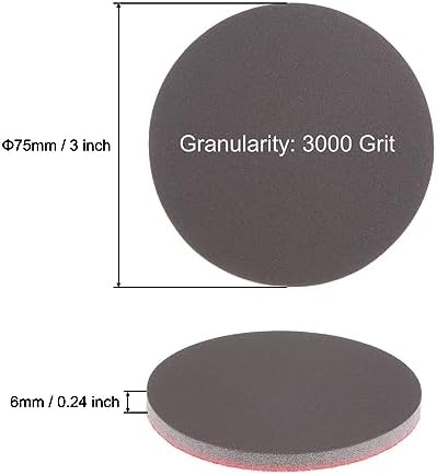 uxcell 50pcs 3000 Grit Sanding Sponge 3" Hook and Loop Sponge Sanding Disc