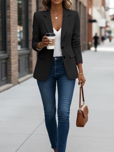 Mina Self Women's Business Casual Blazer Slim Fitted Lightweight Jacket
