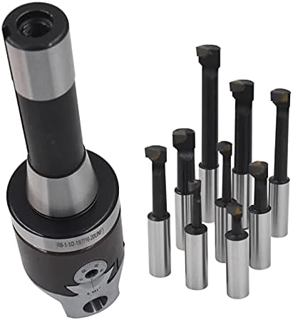 9-Pack Set 2 Boring Head R8 Shank 1/2 Carbide Boring Bar Set Replacement for Bridgeport Milling