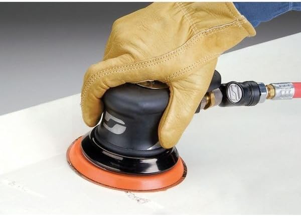 Dynabrade (56815) Dynorbital Supreme 5" (127 mm) Diameter Random Orbital Sander, Non-Vacuum | Proportionate 3/16" (5 mm) Diameter Orbit | 12000 RPM Pneumatic Motor