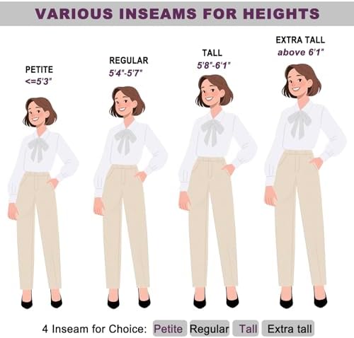 iChosy Women's Stretch Straight Leg Dress Work Pants Business Casual Slacks
